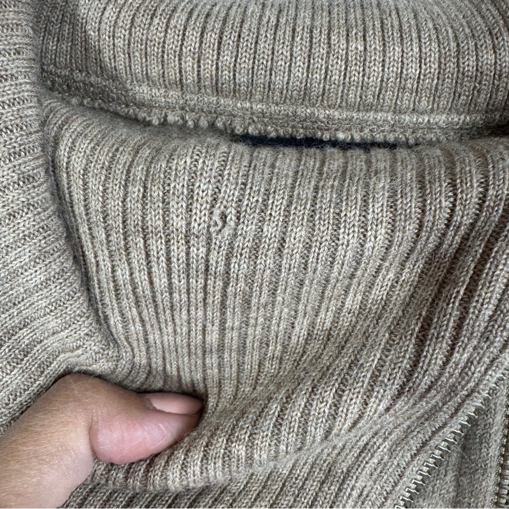Kuhl Tan Wool Zip Sweater Merino Wool Jacket Cozy Outdoor Fall Size Small - Picture 10 of 13